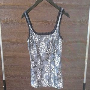 [WHBM] Gorgeous floral grey jacquard tank sz XS